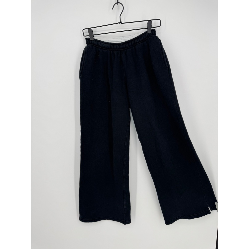 Wild Fable Black Wide Leg Sweatpants Small Fleece Lined Elastic Waist Athleisure
